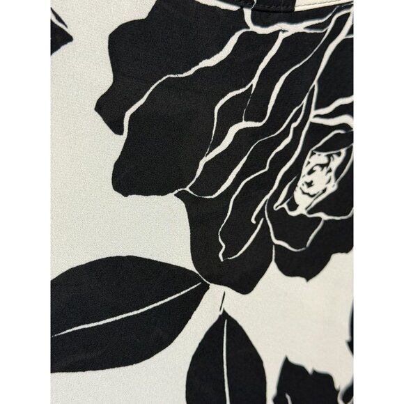 Joseph Ribkoff Black Cream Floral Tunic Top Layered Hem Long Sleeve Size 14 - Picture 5 of 10